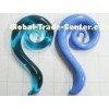 Ear spiral plug Glass Piercing Jewelry 8 Gauge Blue In Anniversary