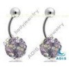 Banana Navel Unisex 316l Unique Banana Belly Ring Piercing Ferrido Ball With CZ Stone