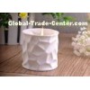 White Tealight Ceramic Candle Holder Embossment 290ml Large Capacity