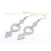 Heart And Heart Key Charms Girls Cute 316L Stainless Steel Earring Hooks