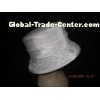 Light Weight Sunday Ladieswhite Church Hats Bowler , Fabric Covered For Nomal Day
