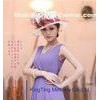 Breathable Fashionable Occassion Polyester Organza Hats With Flower Trimming For Female
