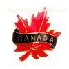 Canada Maple leaf gold plated Promotional  Lacquered Metal Pin Badges for schools