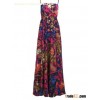 Multi Color Sleeveless Strapless Gallus Floral Dress