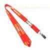 Schools Red Metal Clip Nylon Neck Strap Lanyards For Id Cards / Keys