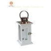 Mini Square White European Style Wood Hanging Candle Lantern Holder for Wedding & Party