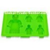 Silicone Robot Ice Cube Trays Green Non-stick for Birthday Party