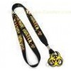 Swivel J-Hook Black Dye Sublimation Lanyards Customised With PVC Rubber Hanger