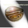 Art Fashion Women Handmade Lampwork Glass Rings Tinsel Gold In Party 19mm