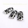 Summer White / Black Leopard Print Fake Nail Art Adult Artificial Fingernail