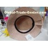 Folding Brim Pink Flower Womens Sun Hats Paper String , Party Sun Hat For Summer