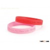 red and pink debossed silicone bracelet