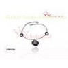 Ceramic Silver Love Bracelets Set With Cubic Zircon And Small Charms Matched Sets