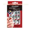 Pretty flower Fingers Fake Nails White with red pattern and stone