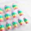 Full cover Rainbow pattern Fingers Fake Nails with ABS material