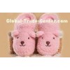 Cute pink Custom Women's Indoor Slippers in Knit Cloth , fuzzy slippers