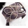 Custom Fashion Khaki Ladies Church Hats With Polyester Satin , Stunning Diamond