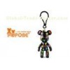 3" Plastic Buckle Black Colorful POPOBE Bear Keychain Small Bag Decoration