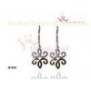 14K Gold Round Cubic Zircon 925 Sterling Silver Flower Shape FISH HOOK DANGLE EARRINGS