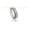 Wide Black Ceramic Silver Jewelry Ring With White CZ , Rhodium Plated CSR0297