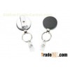 Retractable ID Badge Reels Metal Black powder and chrome steel yo-yo Metal badge holder Heavy duty b