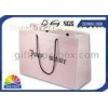 Pink Euro Tote Bags Custom Reusable Shopping Bags , Art Paper Recycled Shopping Bags