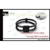 ROHS Black Elastic Fibre Health Care 4 in 1 Power Balance Silicone Bracelet Made in china