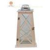 White large hanging panes Wood Candle Lantern for inside / outside