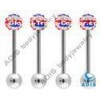 Unique 316l Stainless Steel Cz Stone 14g Ferrido Ball Ring Tongue Piercing