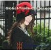 100% Fashion Wool Felt Hats Rose and Red With Flower Trimming for Party