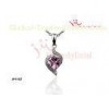 Small Light Shinny Pink Zircon Heart Shaped Necklace Chain Silver CZ Pendants Jewellery