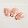 Romantic Charming French Tip Fake Nails Shinning Glitter Artist Nail Pink / White