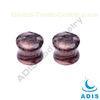 Natural Amber Stone Ear Plugs Double Faceted Flare , Plug Piercing Body Jewelry