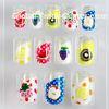 ABS Plastic Colorful Fruit Fake Nails With Silver Glitter Fales Nail Cover
