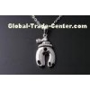 Girls large 925 Silver CZ Pendant Custom Rho plated Or rose gold plating IP1348