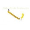 Yellow PP Plastic and PVC Promotional Keychains, Credit Card holder with spiral cord 30583