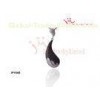 Winter TearDroped Black Leaf 925 Sterling Silver Pendant , Earrings Ring In Rhodium Plated
