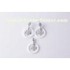 " Love " 925 Sterling Silver Jewelry Sets With White Ceramic For Ladies , Lead Free CSP0558