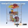14 mm Food Storage Wire Kitchen Storage Racks / Shelves, Rolling Storage Cart JP-985C