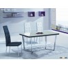 Dining table, glass and chromed plated, Size: 1200*700*750mm
