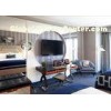 Walnut Twin Bed Commercial Hotel Guest Room Furniture With Black Stainless Steel