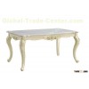 Rectangle pedestal classic italian dining room sets marble dining table