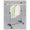 Telescopic Single Pole Clothes Rack / Movable Clothing Drying Hanger with Wheels