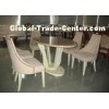 Round White Wooden Modern Wood Dining Room Tables And Chairs Sets