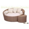 synthetic rattan round sun lounge for outdoor