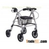 heavy duty  four wheeled Deluxe Aluminum Rollator walker with Loop Brake