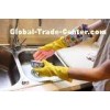 Long Cleaning Latex Gloves , five - finger sponge scouring pad