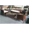 Classic 4PC Conversation Outdoor PE Rattan Furniture Deep Seating Garden Wicker Sofa Set
