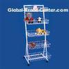 Multifunctional White Metal Display Rack floor standing stackable wire shelves for retail