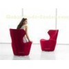 Living Room Fabric Sofa Furniture, Red Modern Upholstered Chairs; Italian chair design